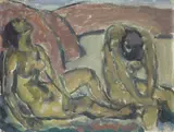 Nudi by a Enrico Ludolf Verworner, oil on card, offered Mar 2012