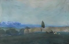 Paesaggio con contadinella e pecore by Michele Cascella, 1909, offered Mar 2012