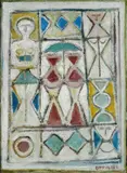 Massimo Campigli, Composizione (Ornamento per tappeto), 1968
