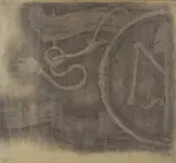 Galileo Chini, Frammento di stemma, charcoal on paper da spolvero