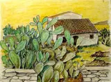 Giuseppe Migneco, Casa tra fichi d'india