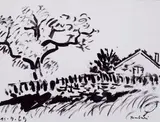 Paesaggio con casa by Orfeo Tamburi, 1969, offered Dec 2011