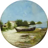 Luigi Lombardi, Barca in secca, oil on canvas