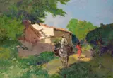 Carlo Domenici, Paesaggio con asinello e figura