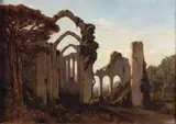 Achille Vertunni, Paesaggio con rovine e pastore