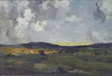 Cesare Tallone, Paesaggio al tramonto