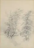 Constant Troyon, Alberi e ruscello