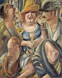 Paul Kleinschmidt, Betrunkene Gesellschaft, 1927, Öl auf Leinwand