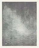 Franz Gertsch, Schwarzwasser, 1990, Holzstich in Graublau auf Japan