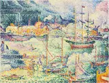 Ivo Hauptmann, Hafen“ (Hamburg), 1912, Öl auf Leinwand