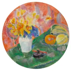 Sonia Delaunay, Nature Morte, 1919, Öl auf Leinwand (Tondo). Durchmesser 54 cm (21 ¼ in.)