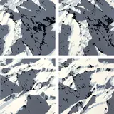 Gerhard Richter, Schweizer Alpen I, 1969, 5 Farbserigraphien, jeweils auf festem glatten Papier