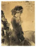 Adolph von Menzel, Tomba di Julietta“. (Nach) 1881