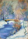 Lesser Ury, Tiergarten im Winter, 1892, Pastell auf Pappe