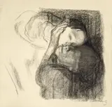 Abschied by Käthe Kollwitz, 1910, Kohle auf Bütten (Wasserzeichen: MBM (FRANCE) Ingres d’ Arches), sold Nov 2011