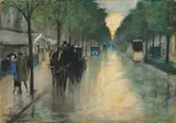 Lesser Ury, In den Zelten (Berlin-Tiergarten)“. 1920er Jahre, Pastell auf Pappe