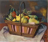 Spankorb mit Birnen by Karl Hofer, Um 1928, Öl auf Leinwand, sold Nov 2010