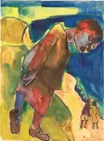 Karl Schmidt-Rottluff, Blick in die Tiefe, Um 1925, Aquarell und Tuschfeder auf Papier