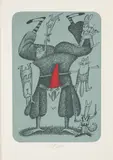 Adolf Born, Clown with a Red Hat, 1983, serigraphy, paper