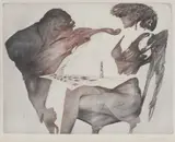 Karel Demel, Chess Game, 1987, etching, paper