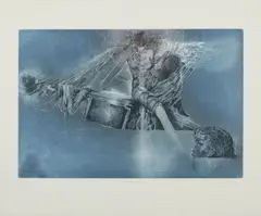 Karel Demel, The Flowers of Evil V. (Sea), 1996, coloured etching, paper
