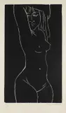 Female Nude by Ota Janeček, 1963, linocut, paper, sold Mar 2025