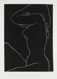 Black Nude by Ota Janeček, 1980s, linocut, paper, sold Mar 2025