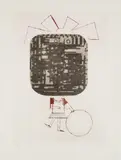 Ota Janeček, Girl Is Smarter, 1982, drypoint, etching, paper