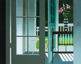 Bruce Cohen, Untitled (Interior with Screen Door and Rubrum Lily), 1989, Oil on canvas