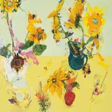 Manny Farber, Prarie Sun, 2003, Oil on board