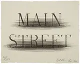 Ed Ruscha, Main Street (from Harvey Gantt Portfolio), 1-color screenprint on gray Rives BFK paper