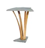 Jim Ganzer, Neferure (Ganzer stand), 1981, Neferure: Slate, palm fronds, epoxy; Drawing: Colored pencil on paper