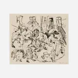 Max Beckmann, Spielende Kinder (from the Gesichter portfolio), 1918, drypoint