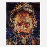 Chuck Close, Lucas/Rug, 1993, hand-loomed silk on linen warp
