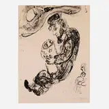 Sur la Neige by Marc Chagall, 1964, lithograph on Arches, sold Oct 2022