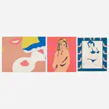 Tom Wesselman, Mel Ramos, John Wesley, Nude; Chic; Maiden (three works from the 11 Pop Artists, Volume 1 portfolio), screenprint in colors on cardstock