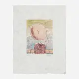 René Magritte, L'Art de Vivre (from the Le Lien de Paille portfolio), 1968, etching and aquatint in colors on Japon nacré