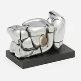 Mini Maria by Miguel Ortiz Berrocal, 1968-1969, nickel-plated Zamak, moonstone, acrylic, sold Oct 2022