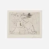 Pablo Picasso and Iliazd, Aux quatre coins de la pièce, 1967, etching