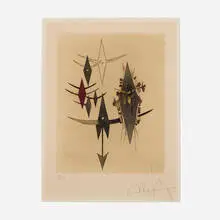 Wifredo Lam, Croiseur Noir III, 1972, etching and aquatint in colors