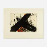 Antoni Tàpies, Le T renversé, 1969, soft-ground etching and aquatint in colors on Chiffon de Mandeure