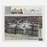 Christo, Wrapped Reichstag, 1994, offset lithograph in colors, fabric swatch