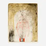 Femme en Rouge (from the Las Mujeres portfolio) by Rufino Tamayo, 1969, lithograph in colors on BFK Rives, sold Oct 2022
