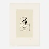 Untitled (from the Octavio Paz suite) by Robert Motherwell, 1988, lithograph on Japanese Gampi handmade paper attached with chine appliqué to Arches, sold Oct 2022