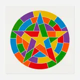 Plate #03 (from the Stars series) by Sol LeWitt, 2002, linocut in colors, sold Oct 2022