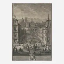 Giuseppe Vasi, La Veduta della Basilica di Santa Maria Maggiore dalla parte verso le quattro fontane (from the Four Views of Rome series), c. 1765, etching