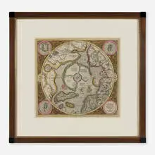 Gerardus Mercator, Septentrionalium Terrarum descriptio (Description of the Northern Lands) map, engraving with hand-coloring