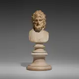 Roman Style, Bust of a Bearded Deity, probably Aesculapius, carved marble