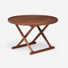 Mogens Lassen, Egyptian coffee table, c. 1940, mahogany, brass