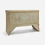 Syrian, Wedding chest, cerused mahogany, mother-of-pearl, incised silverleaf